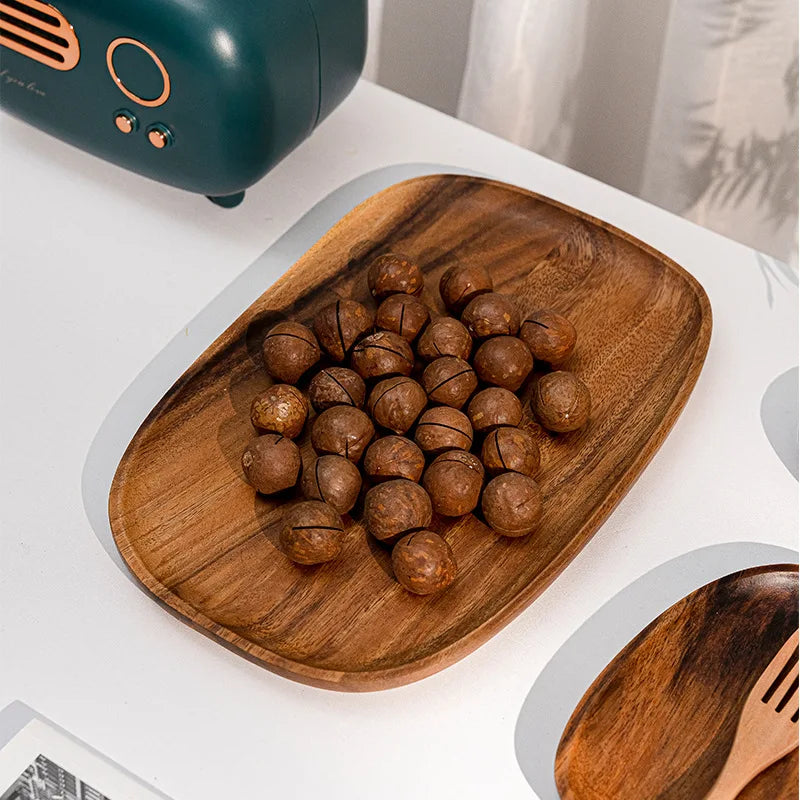 Premium Solid Wood Dinner Plates