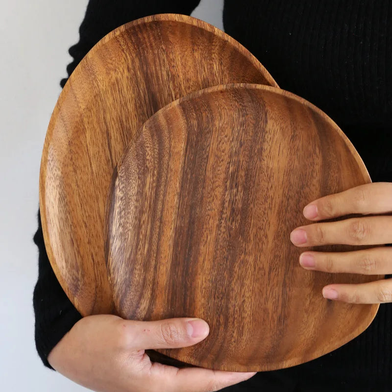 Premium Solid Wood Dinner Plates