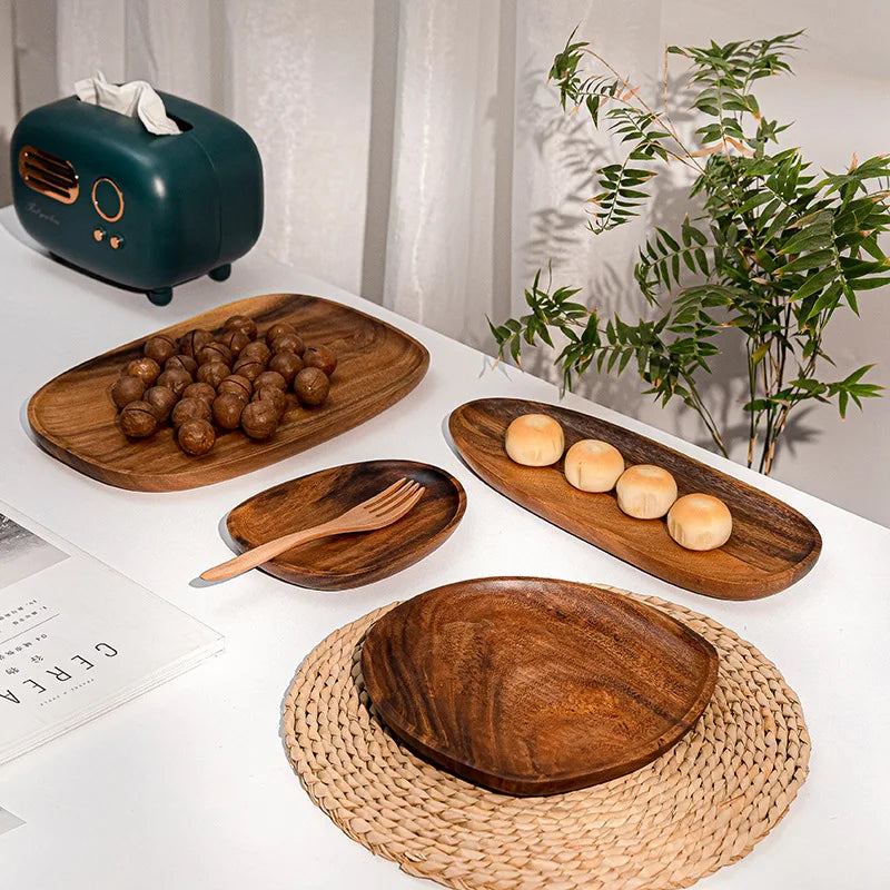 Premium Solid Wood Dinner Plates