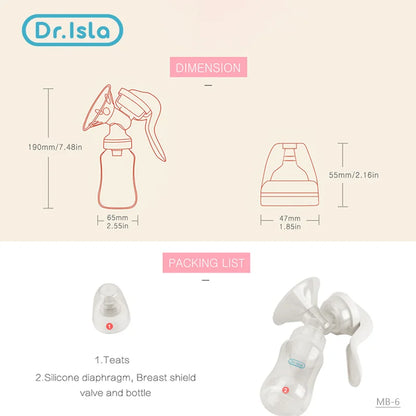 Dr. Isla Breast Pump - Manual Suction Milk Pump