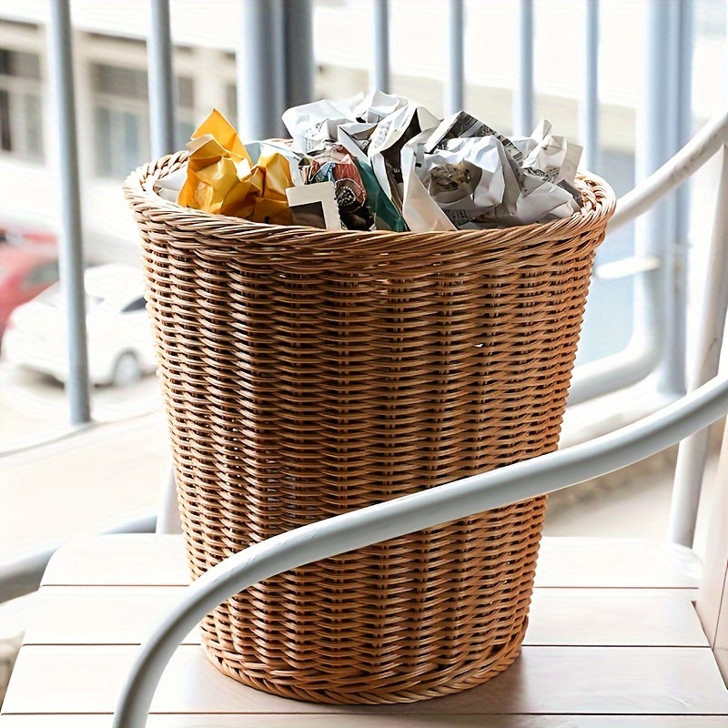 Bamboo Grass Weave Waste Basket