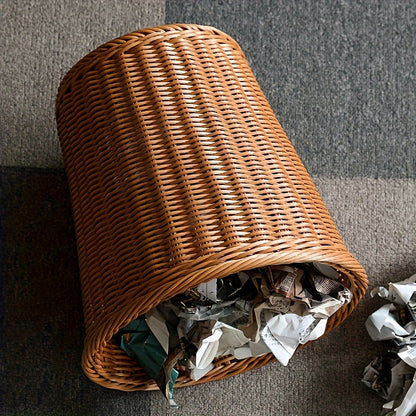 Bamboo Grass Weave Waste Basket